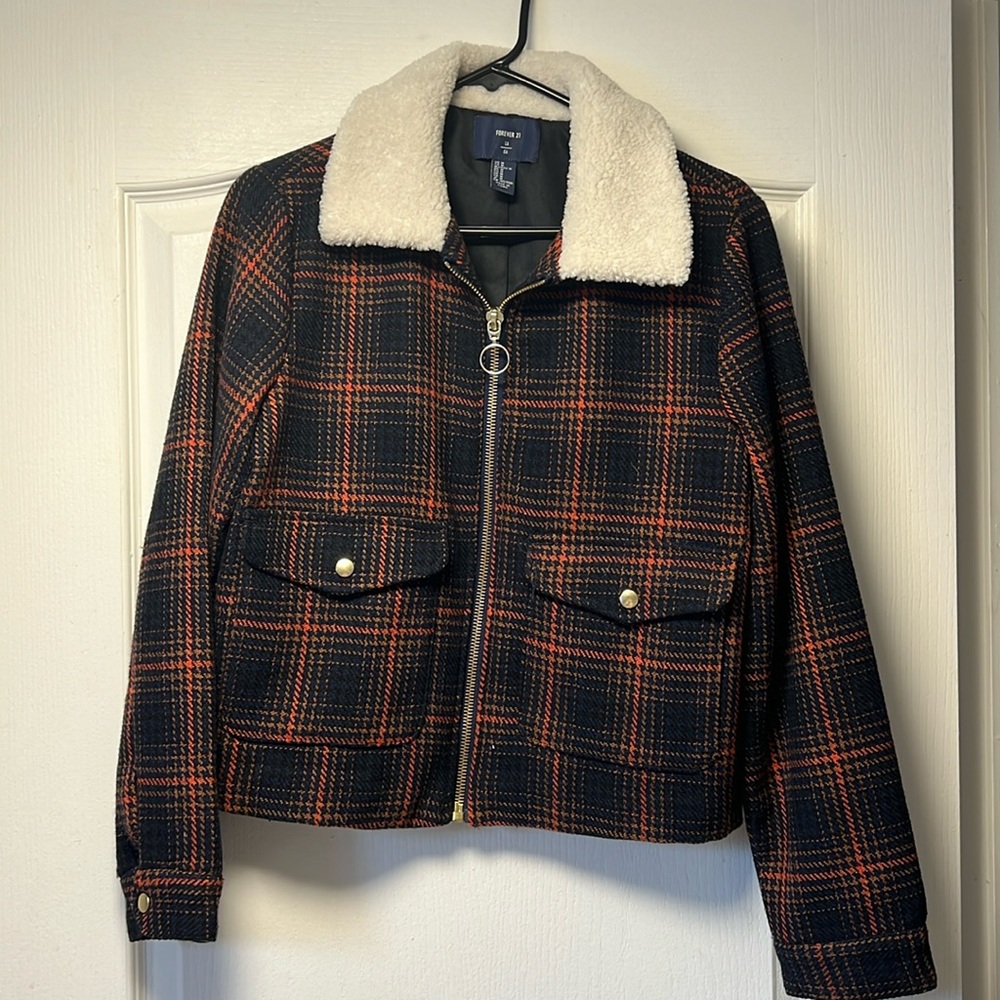 Forever 21 Sherpa and Plaid Jacket